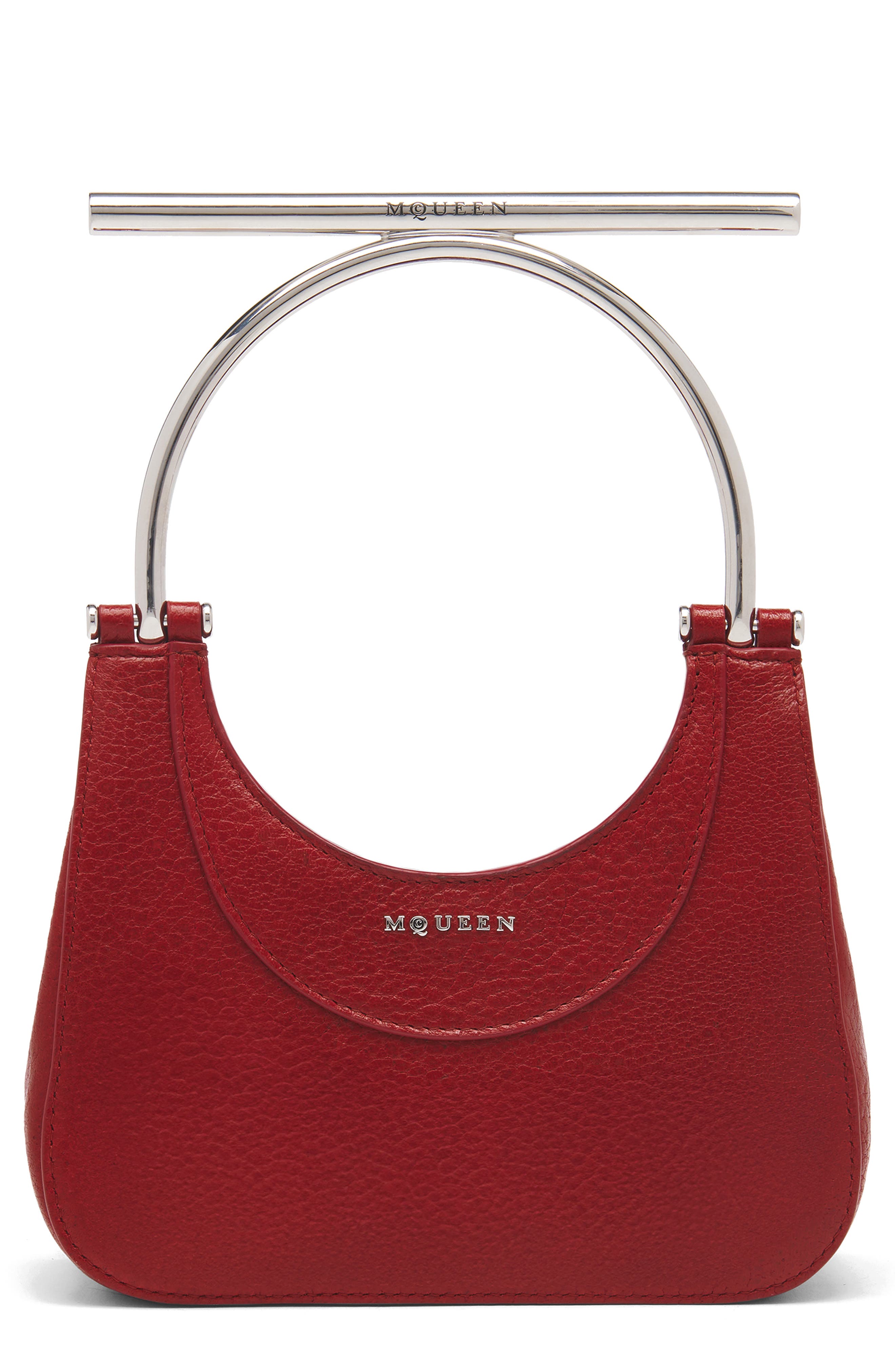 McQueen Mini T-Bar Crossbar Leather Handbag, Main, color, 