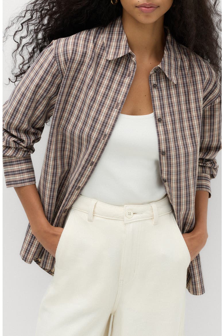 Check Shirt, Main, color, BROWN MIX