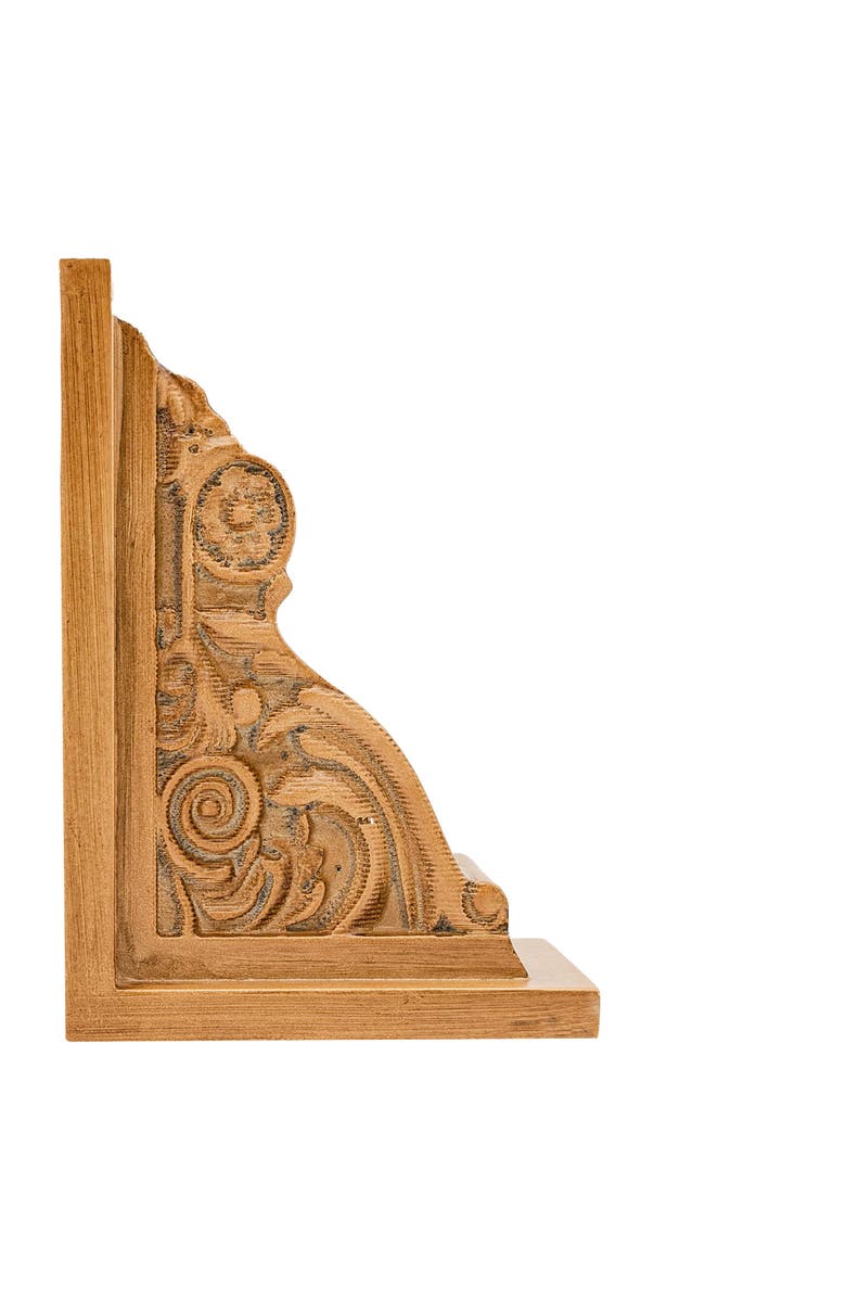 Foreside Home and Garden Set of 2 Carved Bookends Brown MDF, Alternate, color, Brown