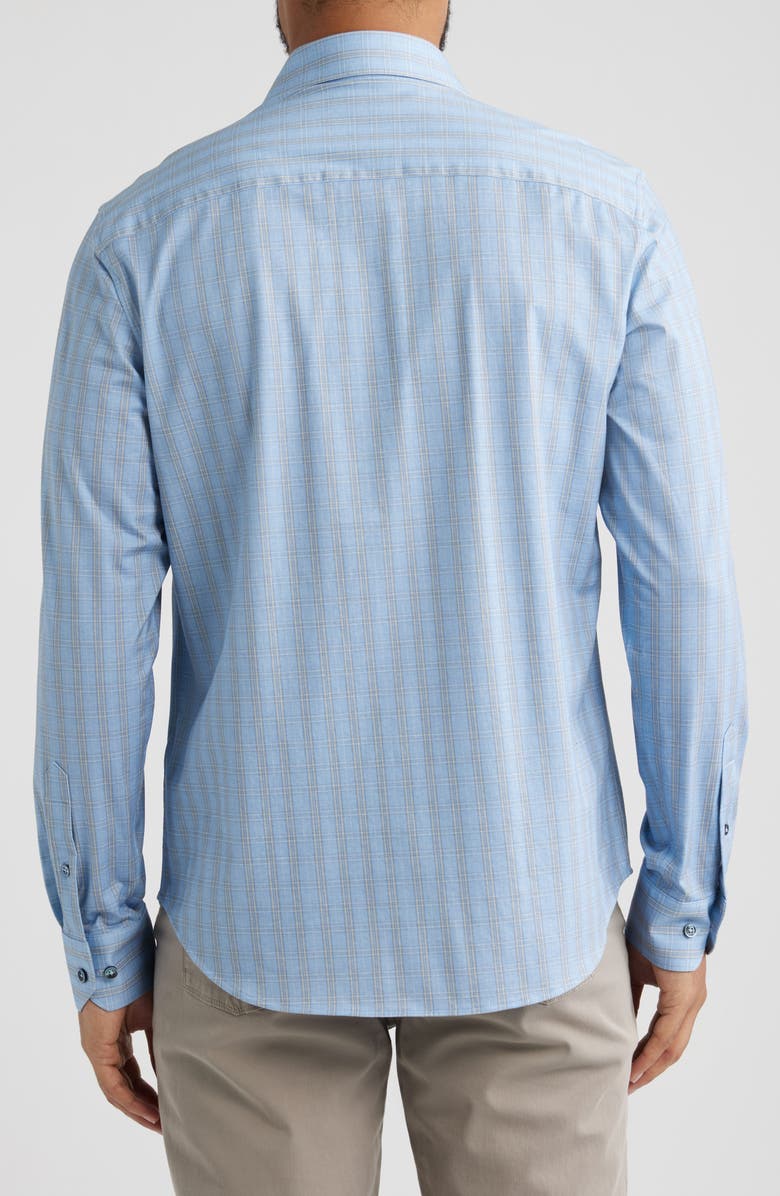 Bugatchi James OoohCotton<sup>®</sup> Plaid Button-Up Shirt, Alternate, color, Air Blue