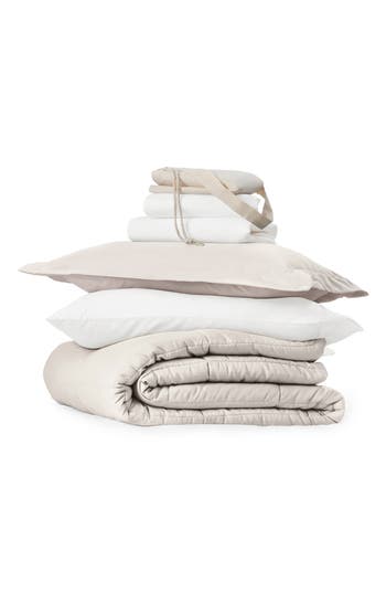 Homespun Ultimate College Essentials Bedding Bundle. In Natural/latte