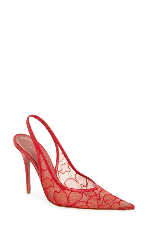 Anok Lace Pointed Toe Slingback Pump (Women)