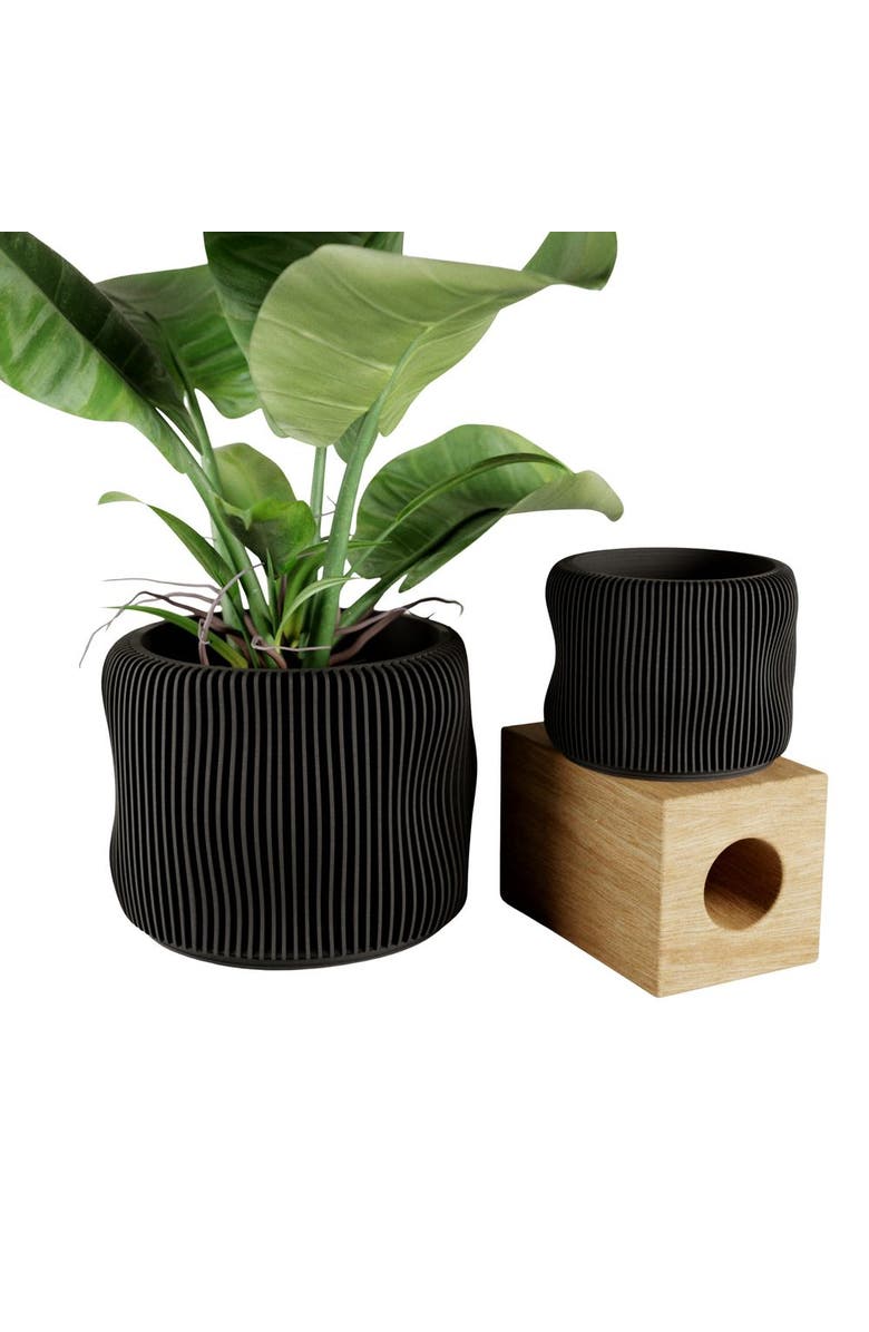 Modernized Pottery Bubbly Planter, Main, color, Midnight Black - 5"