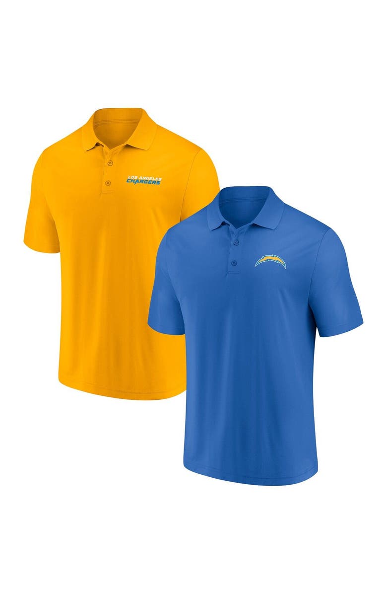 FANATICS Men's Fanatics Branded Powder Blue/Gold Los Angeles Chargers Dueling Two-Pack Polo Set, Main, color, 