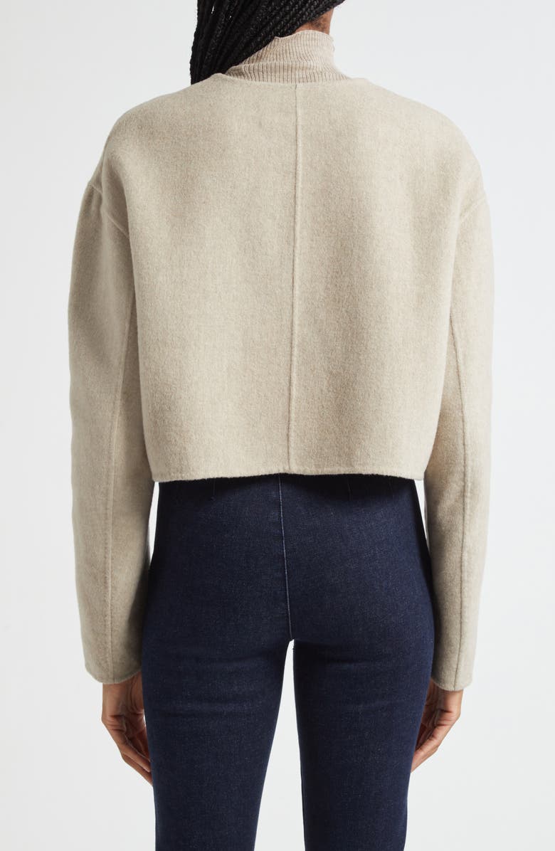 Veronica Beard Philips Crop Wool Blend Jacket, Alternate, color, Oatmeal Melange