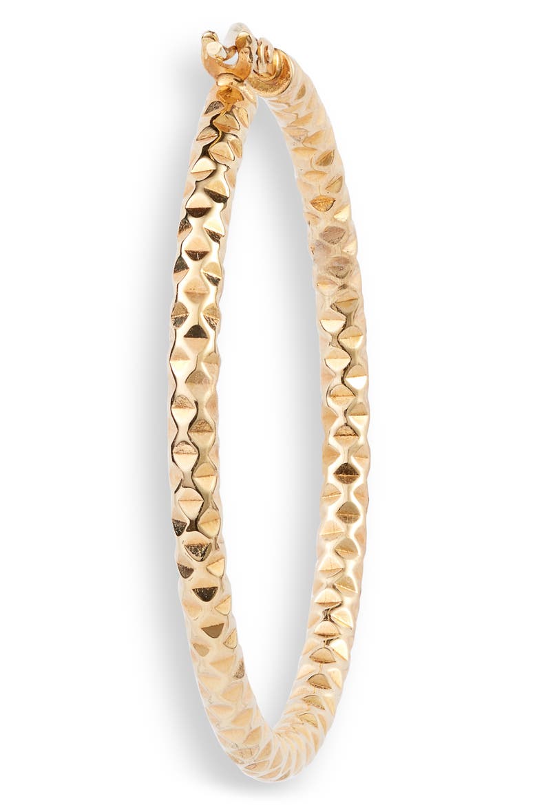 14K Gold Textured Hoop Earrings, Alternate, color, YELLOW