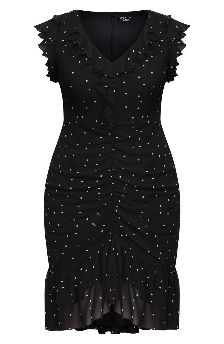 City Chic Fun Spot Ruffle Dress, Alternate, color, 