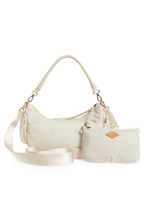 Mz Wallace Medium Chelsea Nylon Shoulder Bag In Sand