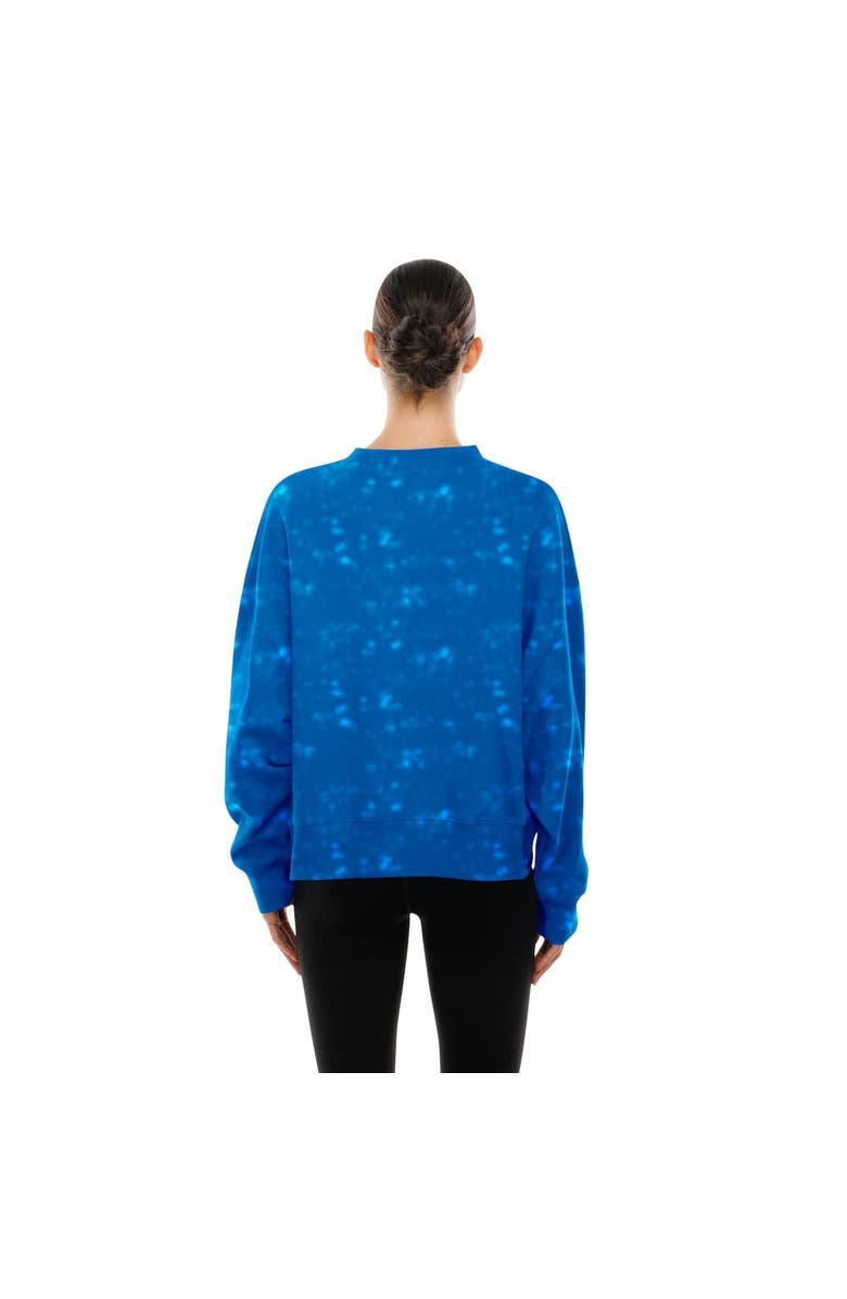 New Era Women's New Era  Blue New York Knicks Throwback Collection Mineral Wash Crewneck Sweatshirt, Alternate, color, Blue