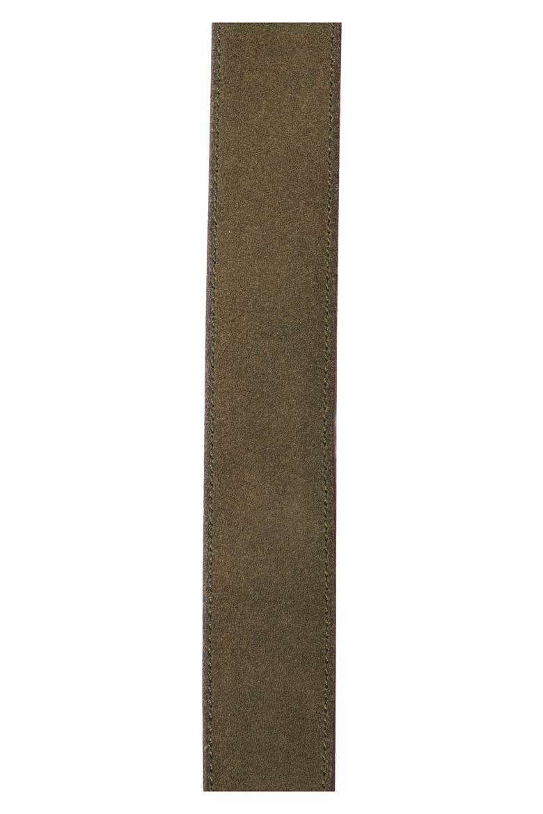 Burnished Suede Belt, Alternate, color, LOG BROWN / DARK GUNMETAL