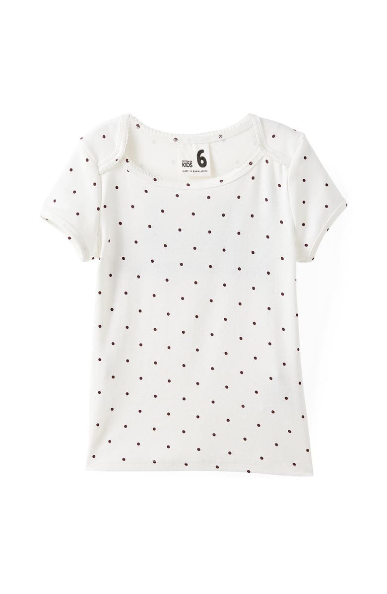 Cotton On Kids Kid's Fitted Essential Raya Square Neck Tee, Main, color, Vanilla Rocky Road Spot