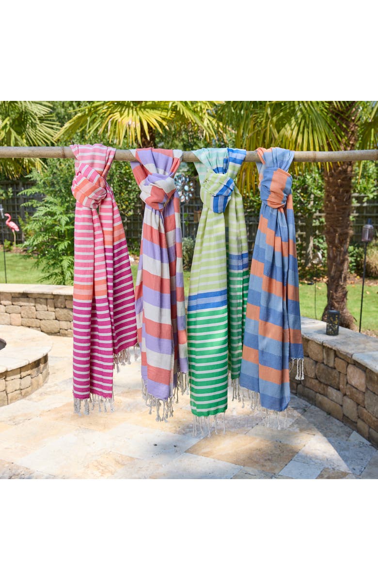 Feelgoodz Shoreline XL Turkish Cotton Towel with Matching Pouch, Alternate, color, Cape Code