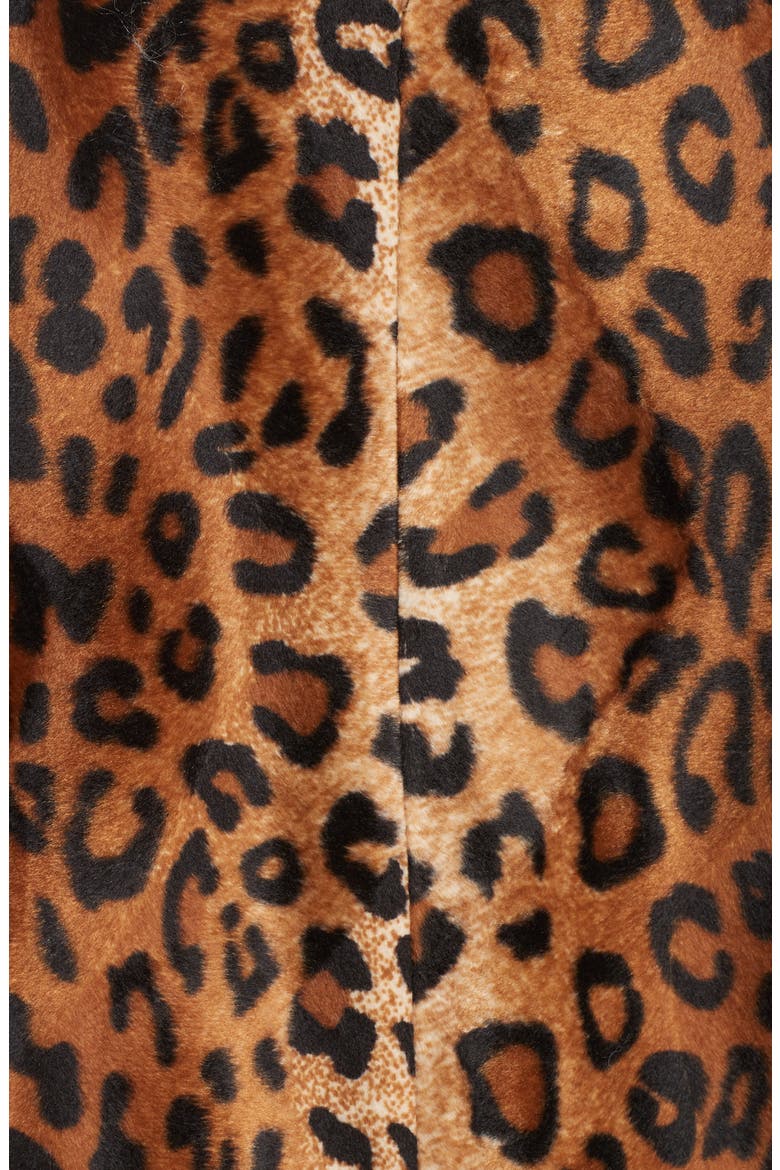 Faux Leopard Fur Coat, Alternate, color, BROWN LEOPARD