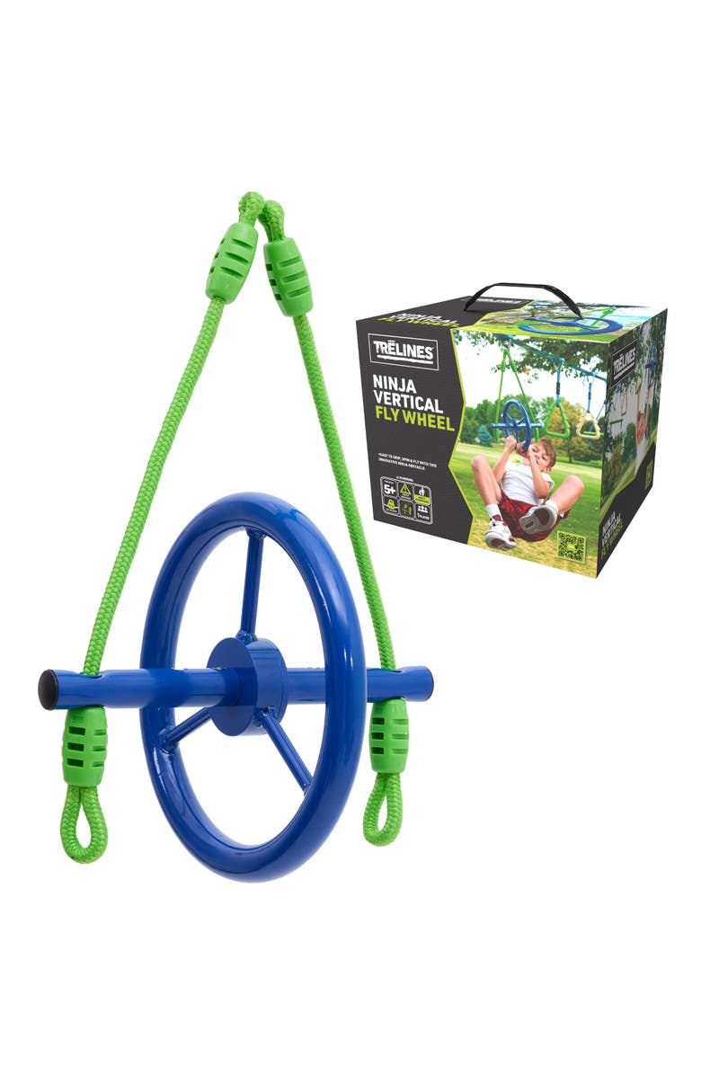 Trelines Ninja Vertical Fly Wheel 10 Inches, Attaches to Swingset Kits, 500lb Cap, Main, color, Multicolored