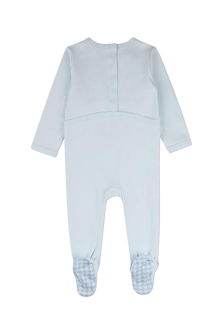 Baby Houndstooth Cotton Footie, Alternate, color, Blue Frost