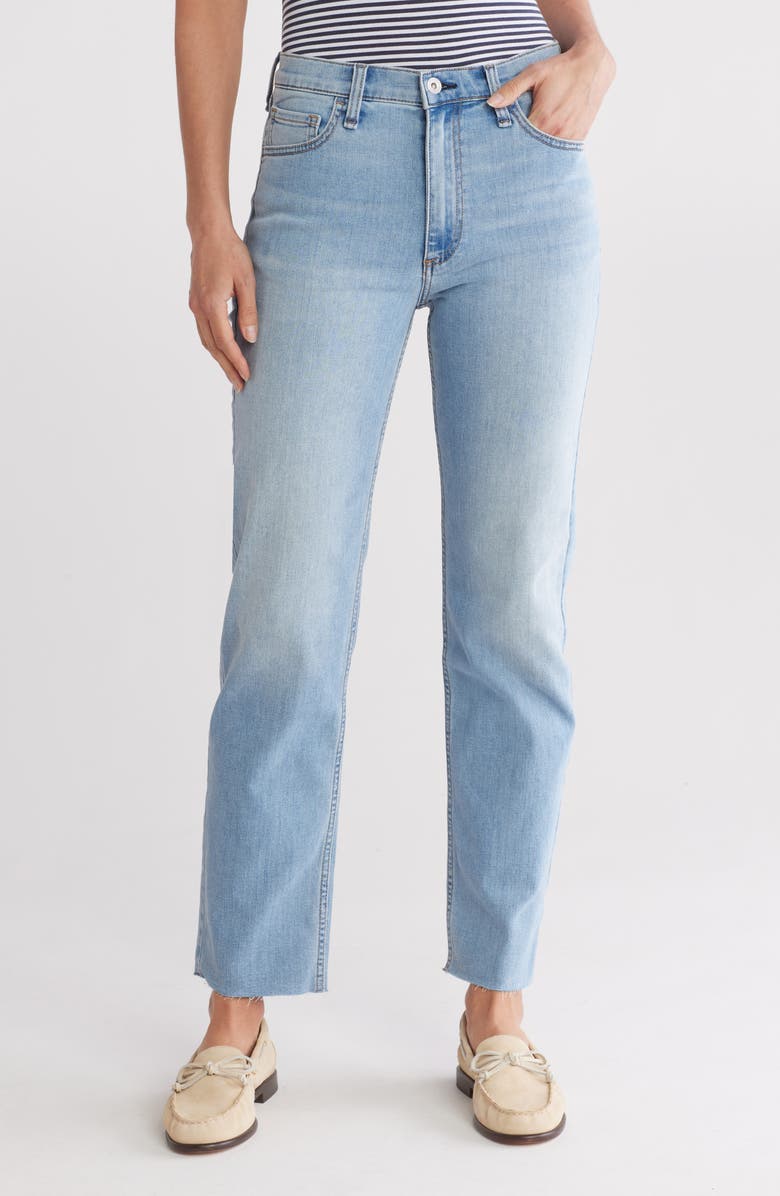 rag & bone Hattie Mid Rise Full Length Straight Leg Jeans, Main, color, Light Wash