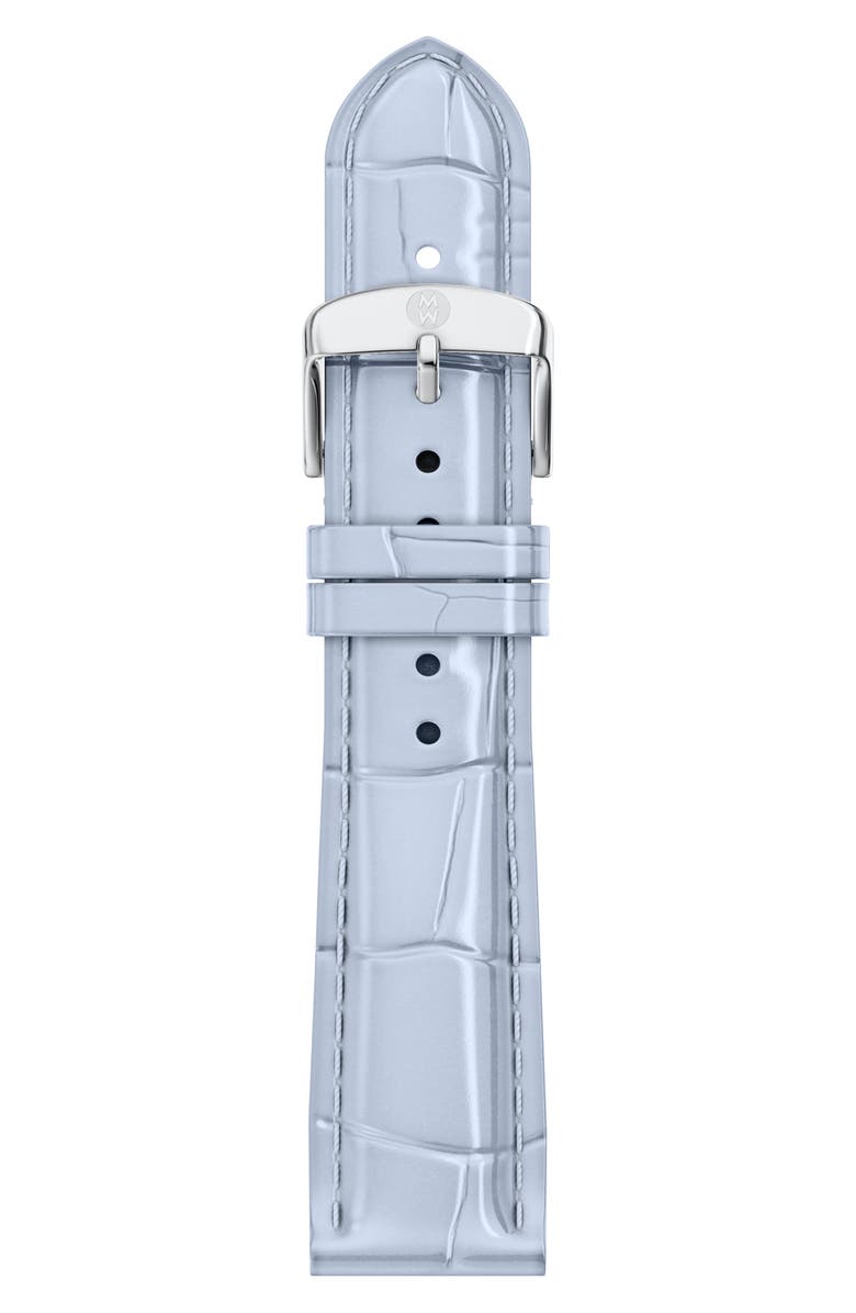 MICHELE 18mm Croc Embossed Leather Watch Band, Main, color, 