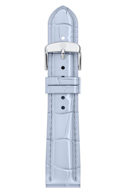 18mm Croc Embossed Leather Watch Band