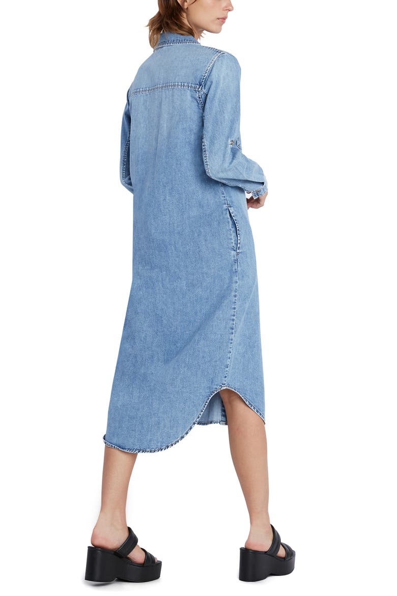 Denim Long Sleeve Maxi Shirtdress, Alternate, color, MARKET BLUE
