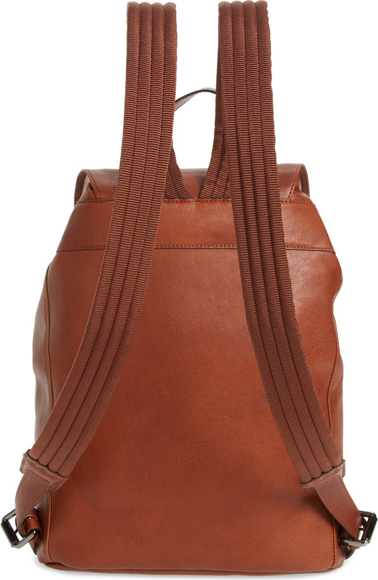 Longchamp Medium 3D Leather Backpack, Alternate, color, Cognac