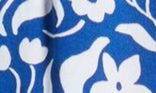 Hatley Belted Wide Leg Pants In Wavy Flowers In Blue Quartz