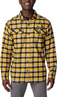 Columbia Gold Iowa Hawkeyes Flare Gun Flannel Long Sleeve Shirt