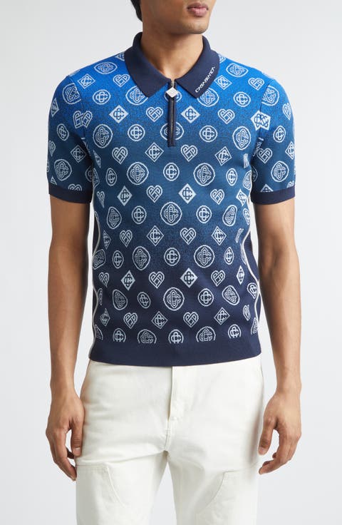 Gradient Monogram Jacquard Polo Sweater