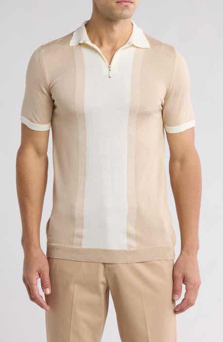 DENIM AND FLOWER Textured Zip Polo | Nordstromrack DENIM AND FLOWER Textured Zip Polo | Nordstromrack