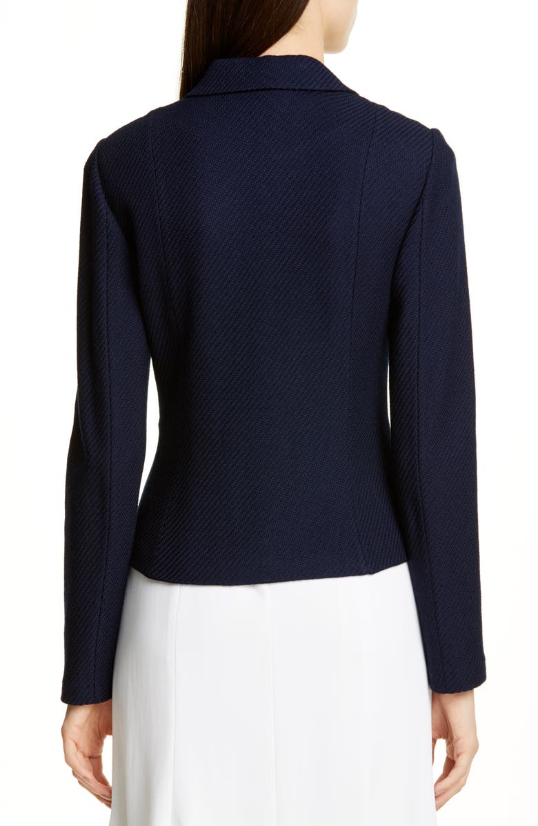 St. John Collection Sarga Knit Twill Zip Front Jacket, Alternate, color, 