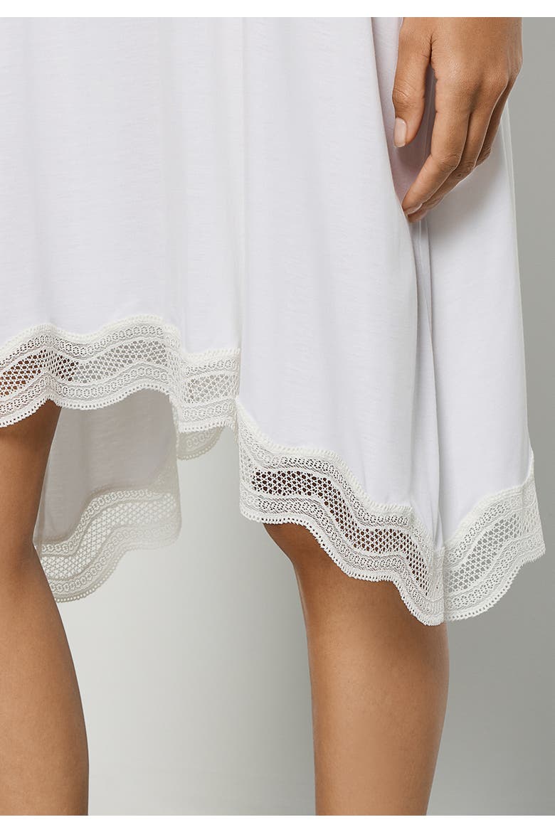 Cira Scalloped Lace Tencel Chemise, Alternate, color, Off White