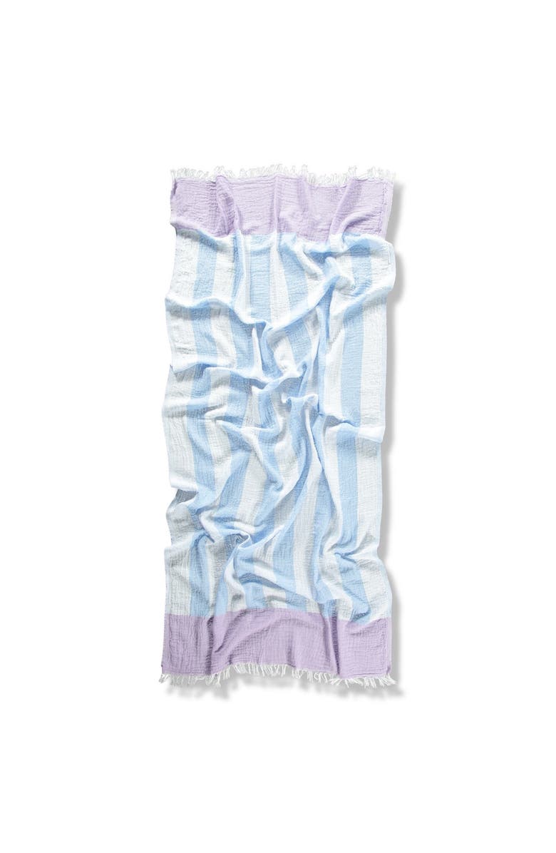 Hat Attack Stripe Turkish Towel, Main, color, Pale Blue/Cream/Lilac
