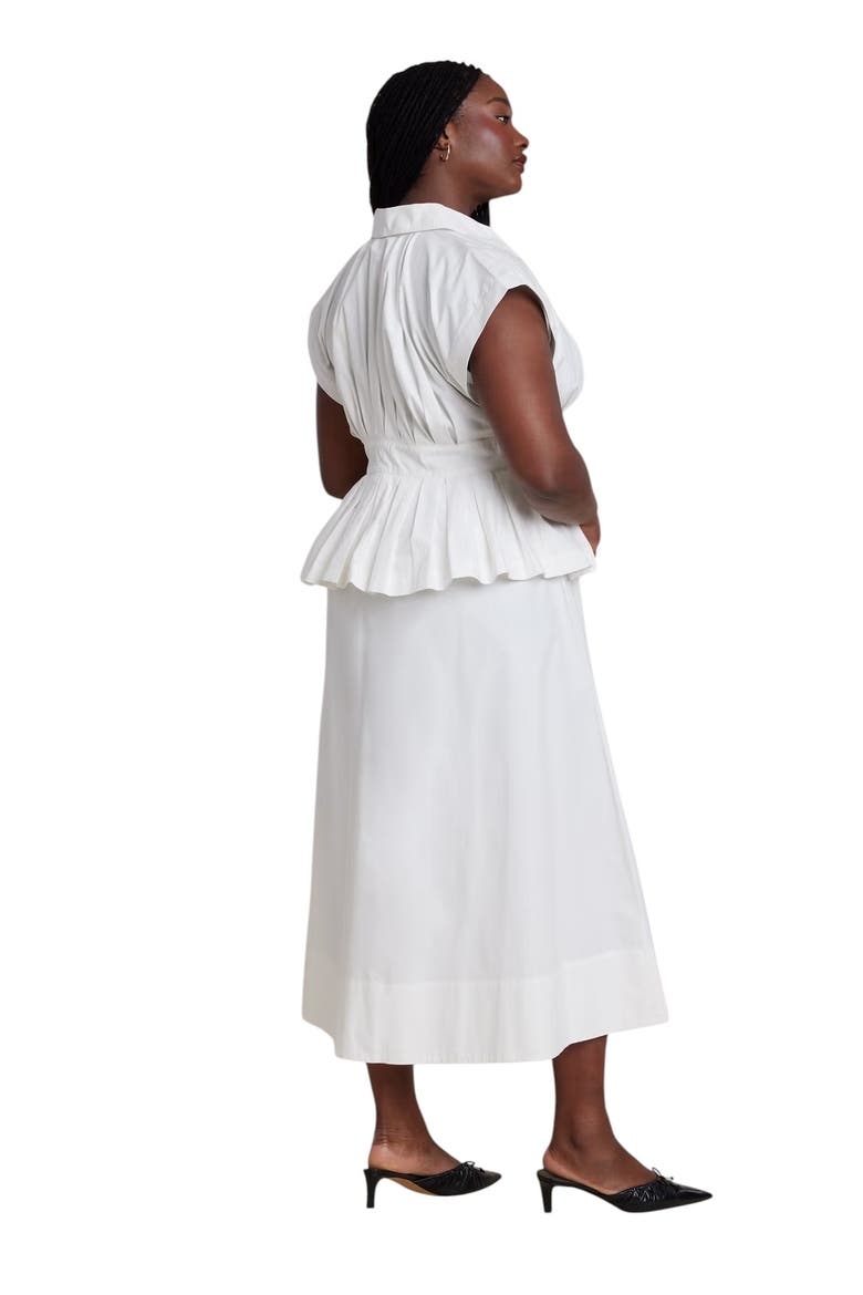 Peplum Poplin Shirt Dress, Alternate, color, JET STREAM