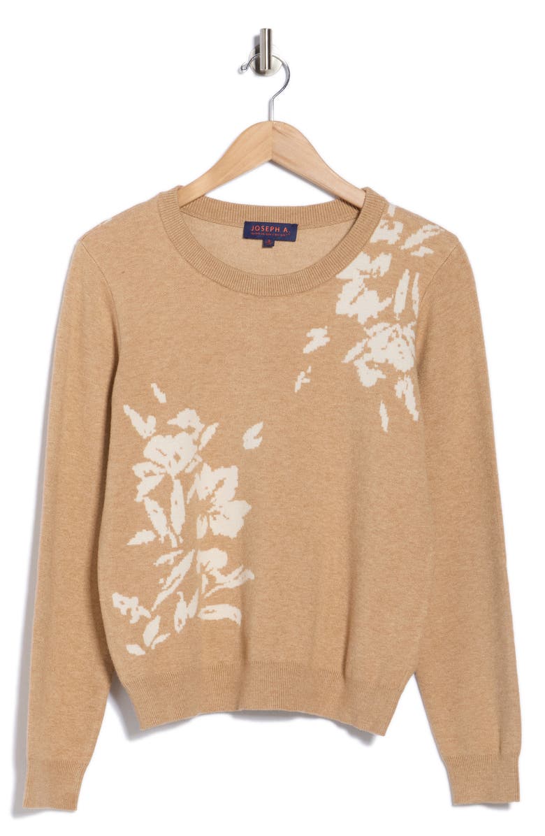 Joseph A Floral Sweater, Alternate, color, Placed Floral Camel