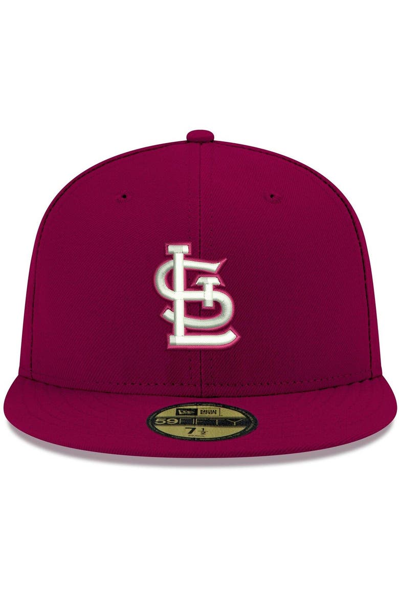 Men's New Era Cardinal St. Louis Cardinals White Logo 59FIFTY Fitted Hat, Alternate, color, Cardinal