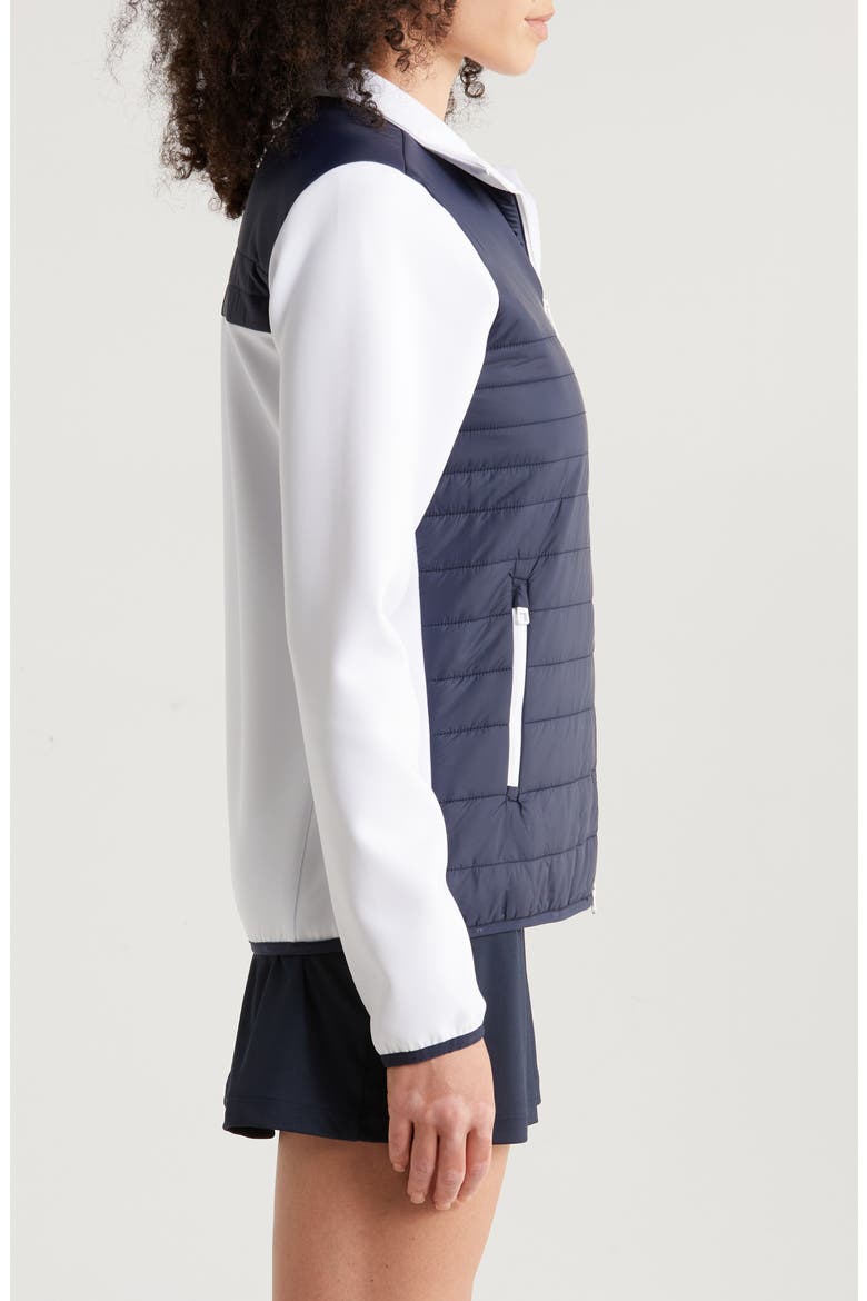 Martina Colorblock Quilted Hybrid Jacket, Alternate, color, NAVY