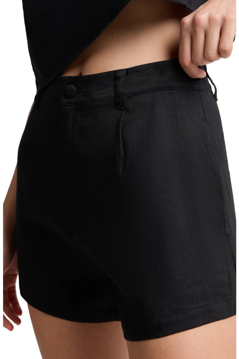 Stretch Linen Short, Alternate, color, Black