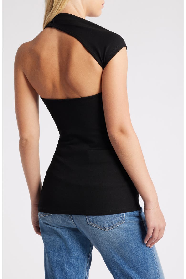 Manhattan One-Shoulder Top, Alternate, color, BLACK