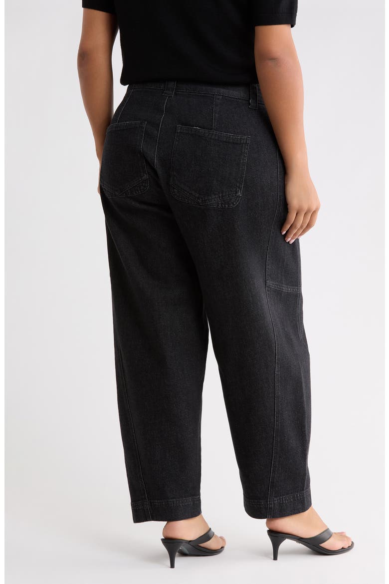 Skyrise Relaxed Barrel Leg Trouser Pants, Alternate, color, WASHED BLACK ARTISANAL