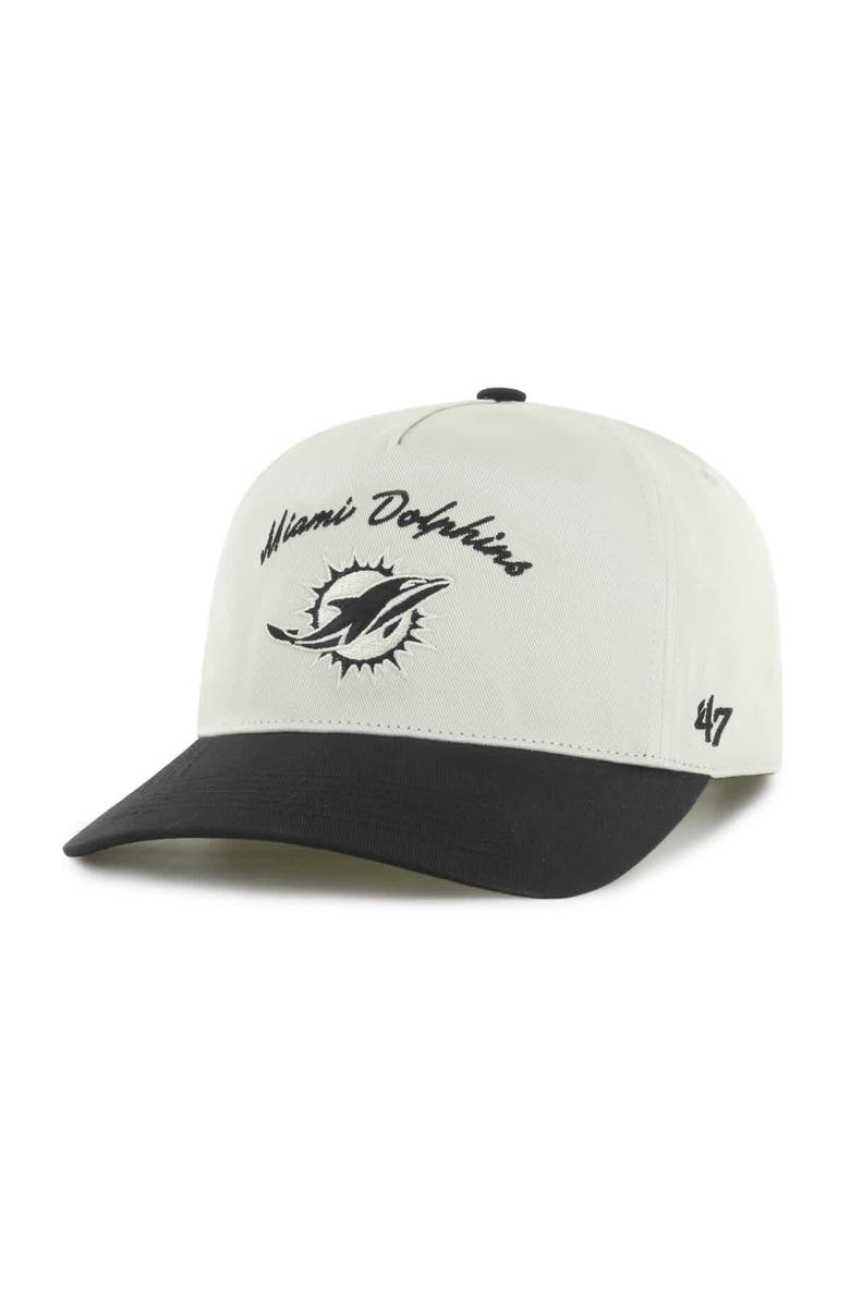 '47 Men's '47 Cream/Black Miami Dolphins Safe Bet Stable Hitch Adjustable Hat, Main, color, 
