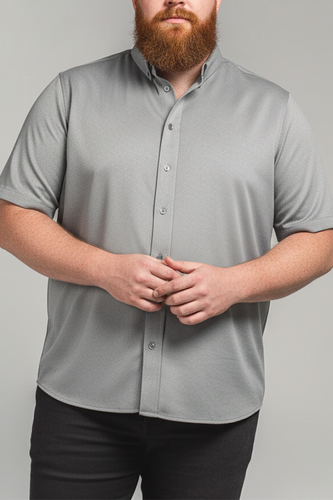 Men’s Big and Tall Commuter Shirt, Short Sleeve Button Down, Tailored Fit, Spread Collar, Performance Fabric, Stylish & Casual Breathable Shirt