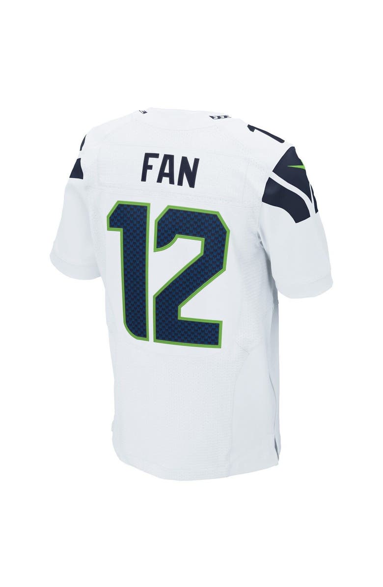Nike Mens Seattle Seahawks 12s Nike White Elite Jersey, Alternate, color, 