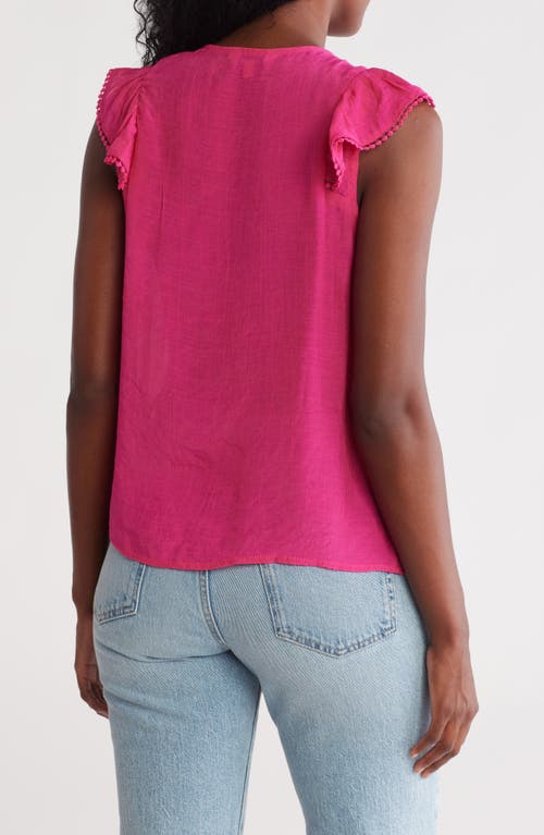 NANETTE LEPORE NANETTE LEPORE FLUTTER SLEEVE BUTTON-UP SHIRT