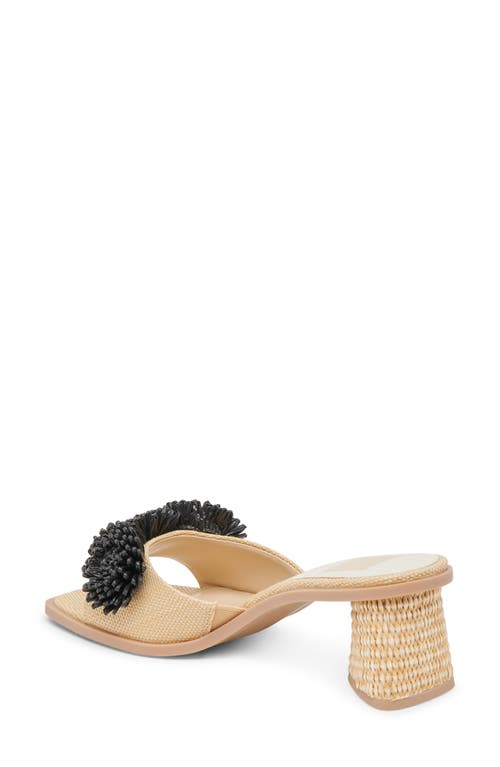 Dolce Vita Benoit Raffia Slide Sandal In Natural/black Raffia