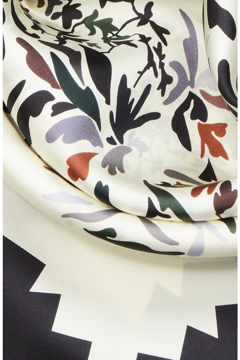 Floral Print Silk Square Scarf, Alternate, color, 0001 CREAM MULTI