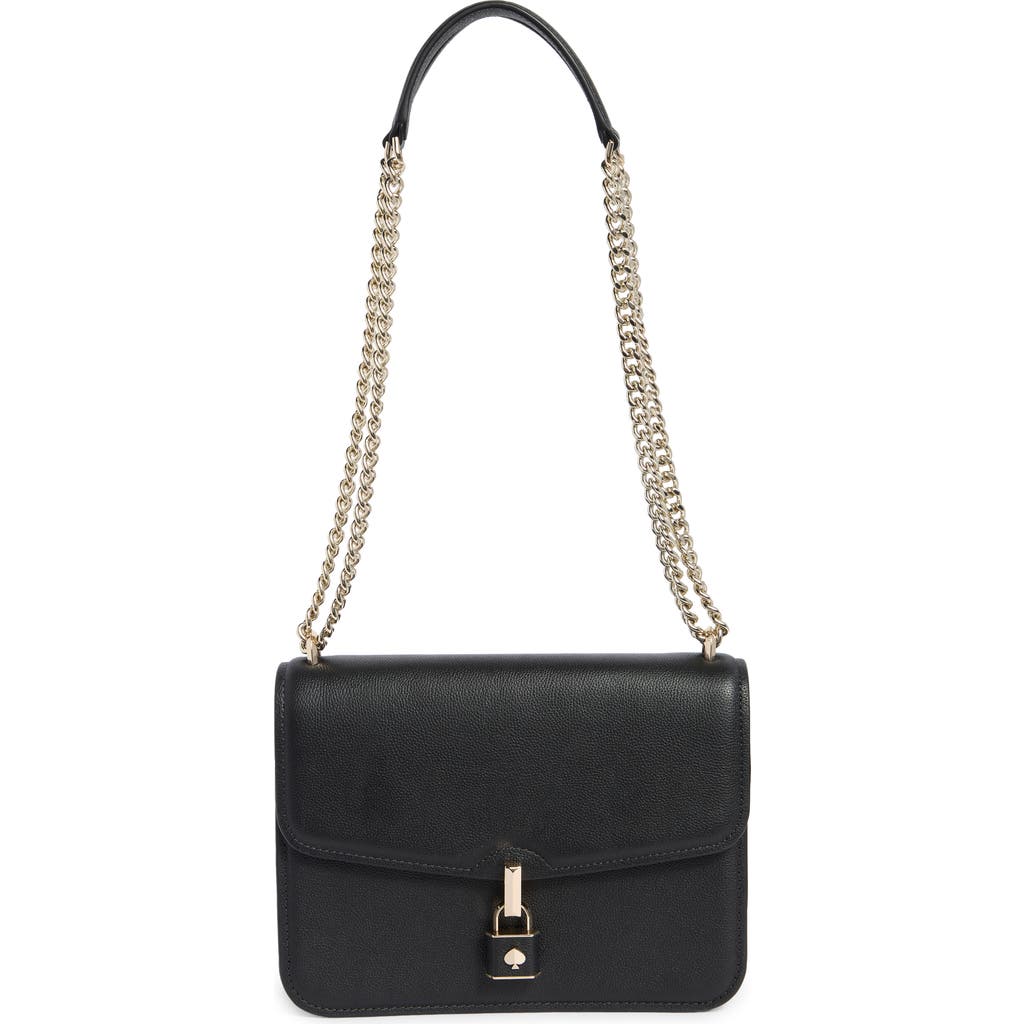 Kate Spade New York Locket Small Grain Leather Shoulder Bag In Black