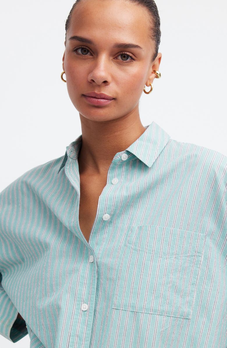 Madewell The Stripe Signature Poplin Oversize Shirt, Alternate, color,