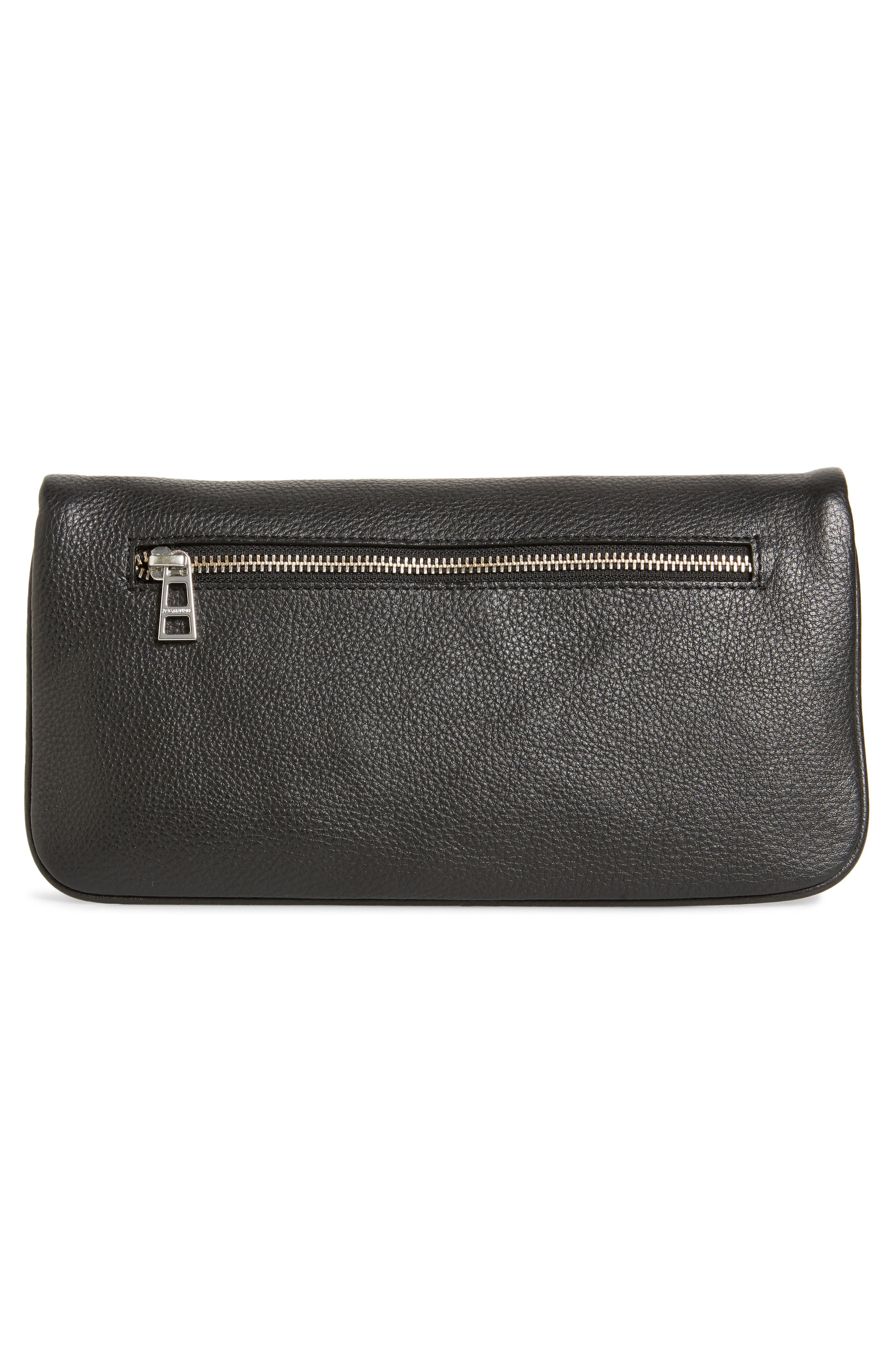 Zadig & Voltaire Rock Leather Clutch, Alternate, color, 