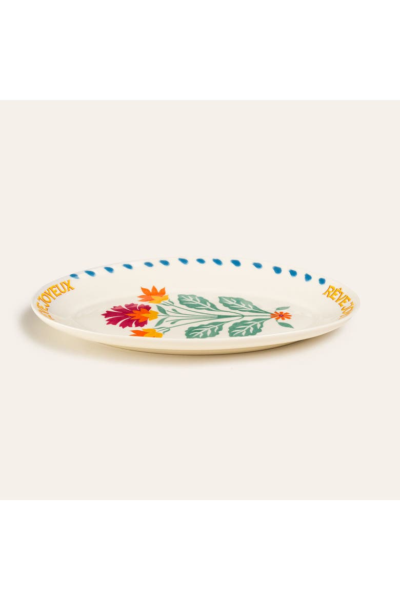 Floral Porcelain Platter 2 Pcs Set, Alternate, color, White