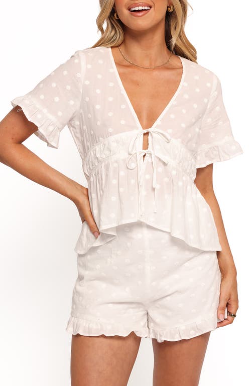 Petal And Pup Petal & Pup Carlen Clip Dot Tie Front Cotton Top In Animal Print