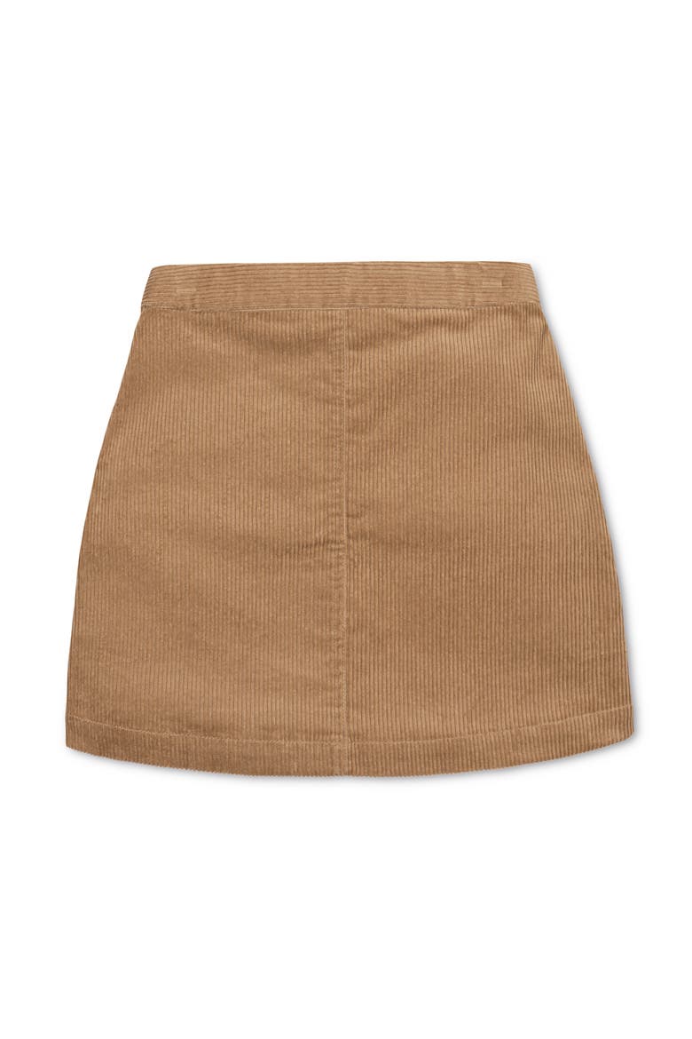 Kids' Organic Corduroy Button Front Skirt, Alternate, color, Medium Brown